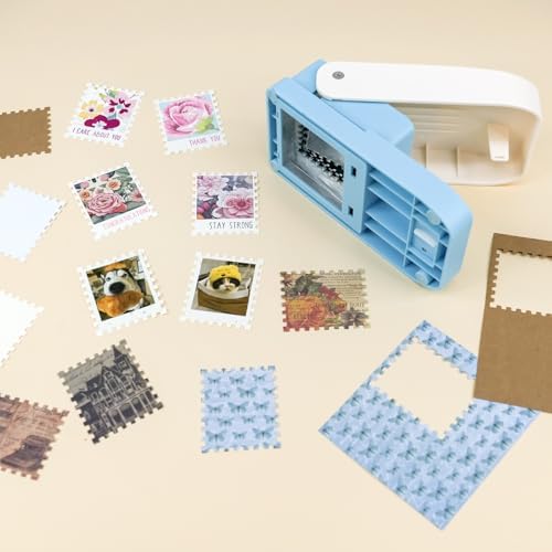 CYFUN DESIGN 2.5x2.1inch Extra Large Postage Stamp Punch, Stamp Maker, Stamps Hole Cutter, Stamp-Punch, Craft Cutter Hole Puncher, Stamps Shaped Paper Punches for Crafting Scrapbooking Paper Crafting