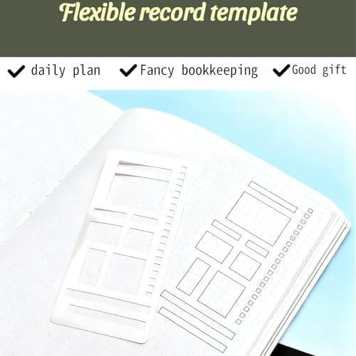 9 PCS Handmade Flexible Planner Templates for Bullet Journaling - Reusable Dot Grid & Calendar Layouts, Transparent Mylar for Planning, Drawing & DIY Crafts