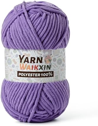 Soft Chenille Yarn for Crocheting, Fluffy Chunky Crochet Yarn for Baby Blanket, (1.76oz/65.6yds) Fuzzy Velvet Yarn for Amigurumi&DIY Puzzle、Crafts、Scarf(Purple)