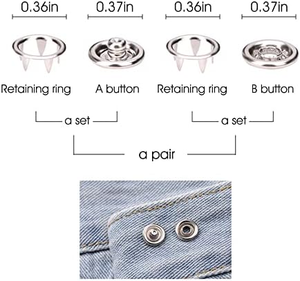 GTAAOY 9.5 mm Metal Snaps Buttons with Snap Pliers, 100 Set