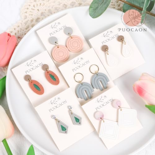 Puocaon Basic Clay Cutters Polymer Clay Cutters for Jewelry Earrings Making