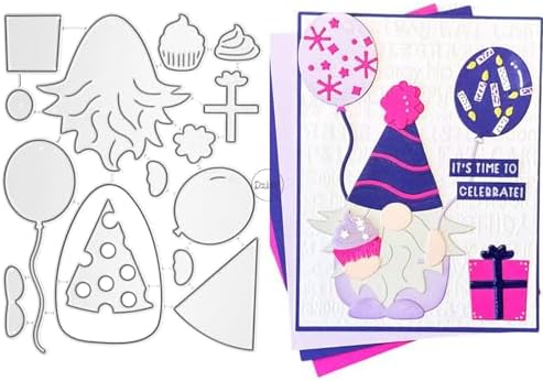 Patchwork Elf Balloon Cake Metal Cutting Dies for Card Making