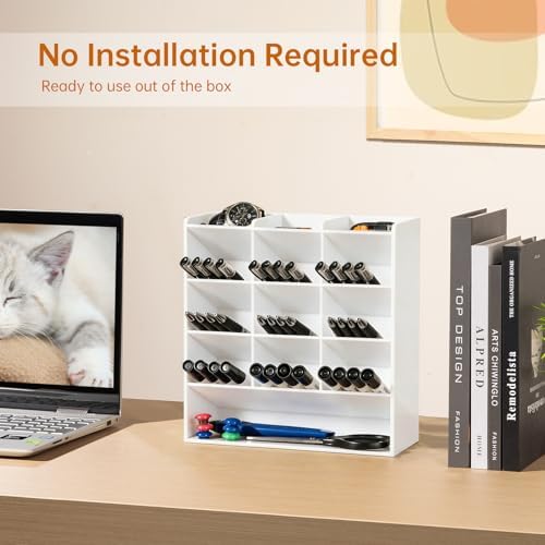 BEYGORM Acrylic Vertical Marker Organizer for 150 Markers, Desk Orgaizer