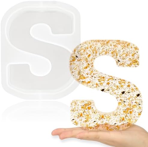 Gartful 7 Inch Large Letter Molds for Resin, 3D S Capital Alphabet Epoxy Resin Mold, A to Z Thick Resin Letter Molds for Making Letters, Word Sign Art, DIY Crafts, Making Cake, Party Home Decor