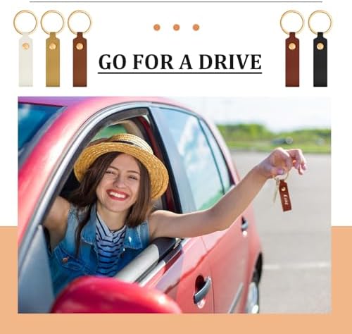 Wavyknot 100 Pcs Leather Keychain Blanks, 3.7 x 0.7 Inches, Colorful