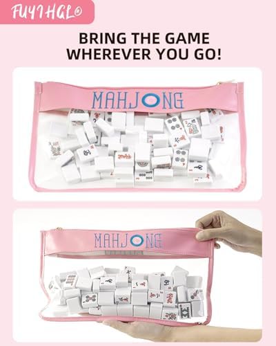 Empty American Mahjong Tiles Bag with Zipper - Up to 166 Tiles