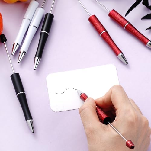 30Pcs Beadable Pens Beaded Ballpoint Pens Bulk for DIY Writing Halloween