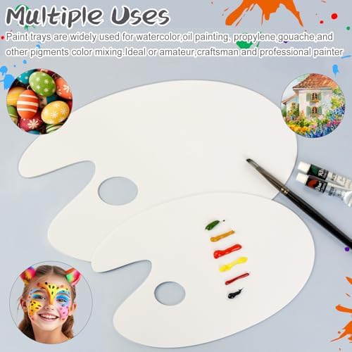 Hulameda 2Pcs Acrylic Paint Palette with Thumb Hole for Adults or Kids
