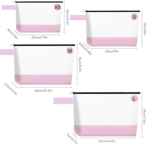 10 Pieces Cotton Canvas Makeup Bag with Bottom and Strap, Multi-Purpose Cosmetic Bag with Zipper Travel Toiletry Pouch, Blank DIY Craft Bag (Multicolor 03, XS)