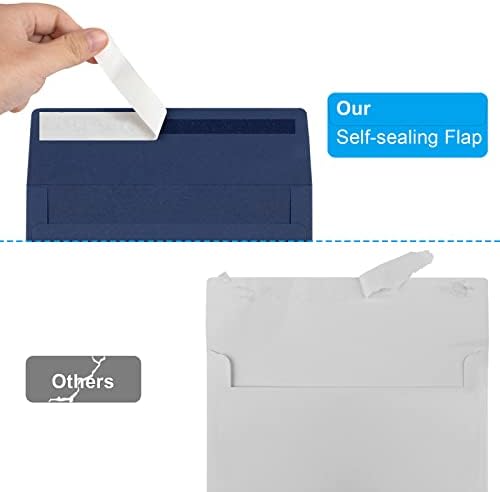 50 Packs 5x7 Envelopes A7 for Invitations, Printable Invitation Envelopes Self Seal for Weddings, Invitations, Photos, Greeting Cards, Mailing (Navy Blue)