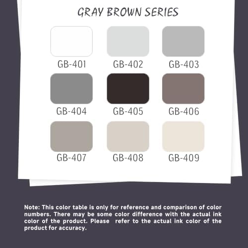 languo Acrylic Paint Markers, 9 Colors Gray Brown Series, Soft Brush Tip