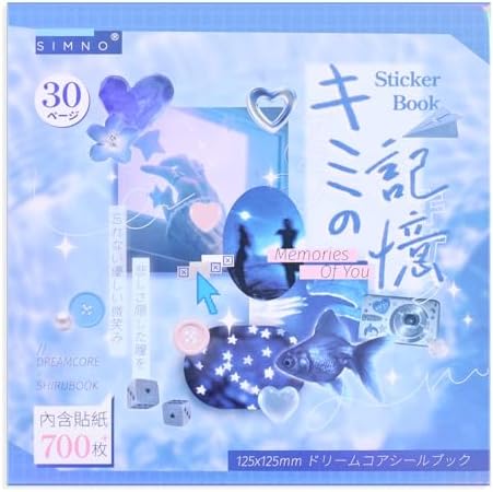 Girl's Japanese Retro Sticker Book, Nostalgic Theme - 700+ Japanese dreamcore Style Glitter Stickers, for DIY Scrapbooking Journaling Handbook Decoration