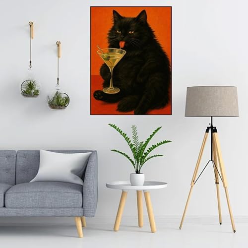 Lophomie Diamond Art Kits for Adults, 5D Cat Diamond Painting Kits 12x16 in