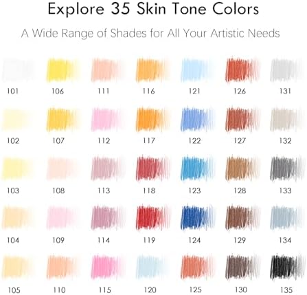 KALOUR PDAS 36 Skin Tones Colored Pencils Portrait Set Oil Based Pre-sharpened Drawing Pencils for Beginner Adult Artist Coloring Book Drawing Sketching Art Project, With Light Fast Ratings