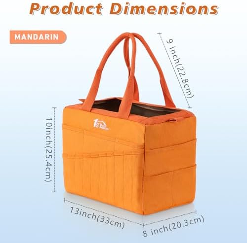 Art Craft Supply & Pottery Bag – 36 Pockets – Detachable Shoulder Strap - Handles – Removable Padded Divider - Washable – Tools, Knitting, Crochet, Yarn, Sewing, Scrapbooking, Clay, Tote