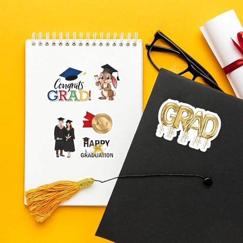 2026 Graduation Stickers,16Sheets Class of 2026 Stickers for Graduation Decorations, Graduation Party Decorations 2026, Waterproof Vinyl Stickers for Water Bottle, Laptop, Graduation College Stickers