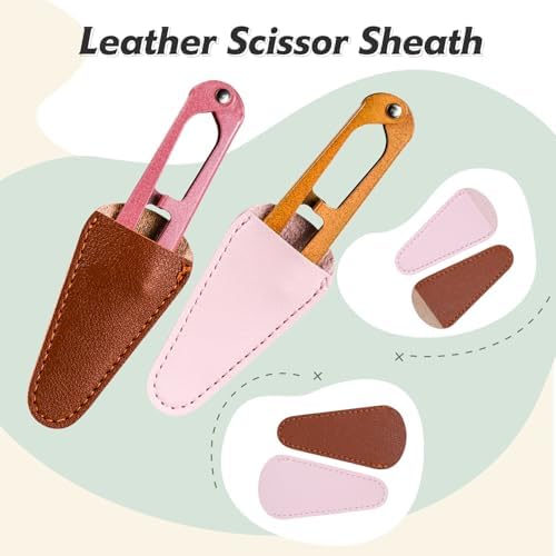 Embroidery Floss Organizer,10 Pcs Cross Stitch Supplies and 2 Pcs Thread Snippers for Sewing with Leather Scissors Sheath Cover,Needlepoint Thread Organizer and Thread Scissors Combined