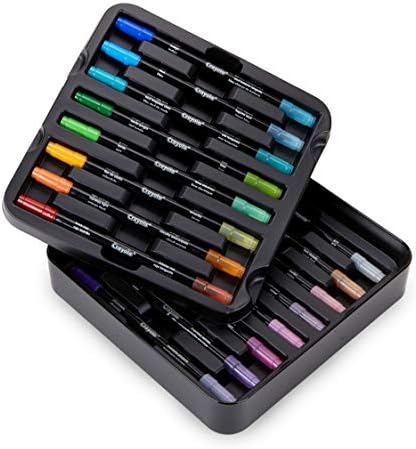 Crayola Sketch & Detail Dual-Tip Markers (16ct), Adult Coloring Set, 32 Colors, Fine & Brush Tip Art Markers, For Calligraphy & Drawing
