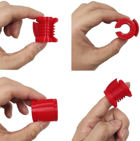Hikiwin Plastic Yarn Guide Finger Holder, Crochet Tension Ring Knitting Thimble Tool Accessories, Crochet Knitting Loop for Crocheting Knitting Crafts Accessories, Red, 2 Pieces