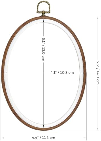 Celley Embroidery Hoops, Oval Wood-Look, 3 Pcs (Wood-Look, 5.5 X 4.4 Inches)