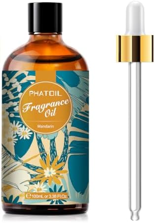 PHATOIL Mandarin Fragrance Oil for Diffuser Aromatherapy 3.38FL.OZ | Long Lasting Scented Oils For Humidifier, Air Freshener, DIY Soap Candle, Scent Project Making, Aroma Oil for Home Freshening
