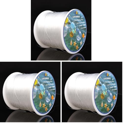 LUSTEMBER Fishing Wire, 1640 ft Clear Fishing Line, Strong Invisible String for Hanging Decorations, Balloons, Crafts, Jewelry Making, Beading, Bracelets and Necklaces