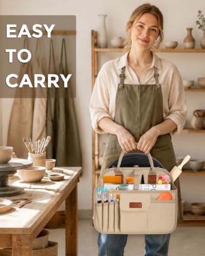 Pottery Tool Organizer Bag, Art Supply Studio Bag, Clay Tool Storage Caddy