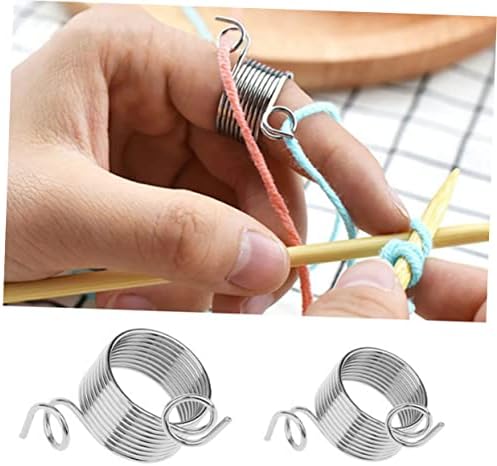 STOBOK Knitting Supplies Metal Yarn Guide Thimble Norwegian Knitting Thimble Large 19mm Perfect Mom Grandma Aunt Girlfriend