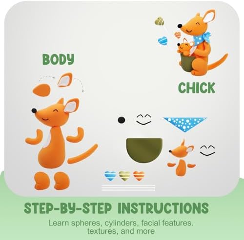 LOUFOR Air Dry Clay Kit -12 Animals Modeling Clay for Kids Arts and Crafts