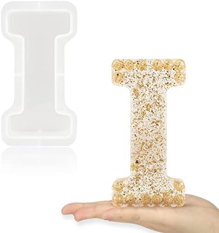 Gartful 7 Inch Large Letter Molds for Resin, 3D I Capital Alphabet Epoxy Resin Mold, A to Z Thick Resin Letter Molds for Making Letters, Word Sign Art, DIY Crafts, Making Cake, Party Home Decor