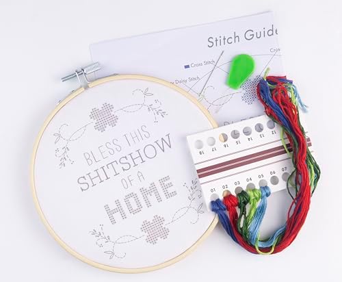 FUNATIC Bless This Sh-tshow of a Home Funny Embroidery Kit for Adults