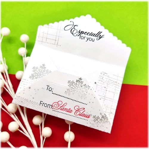 Scrapbooking Die-Cuts for Card Making, Christmas Metal Cutting Dies, Paper Craft Punch Template, Background Embossing Stencils, DIY Album Décor (Envelope-13.7x13.7cm)