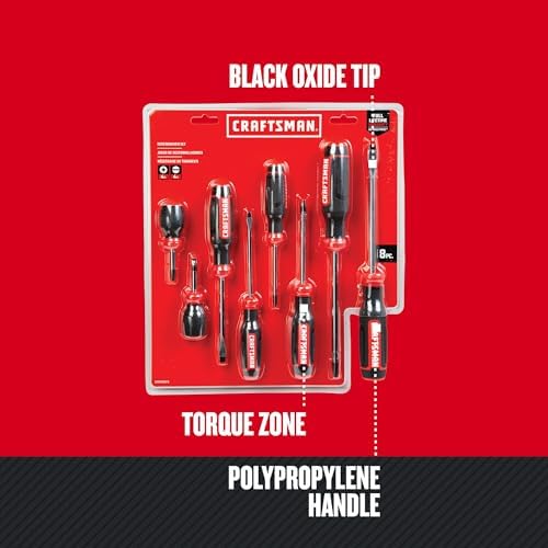CRAFTSMAN Screwdriver Set,Bi-Material,8 Piece Set (CMHT65075N),(Pack of 4)