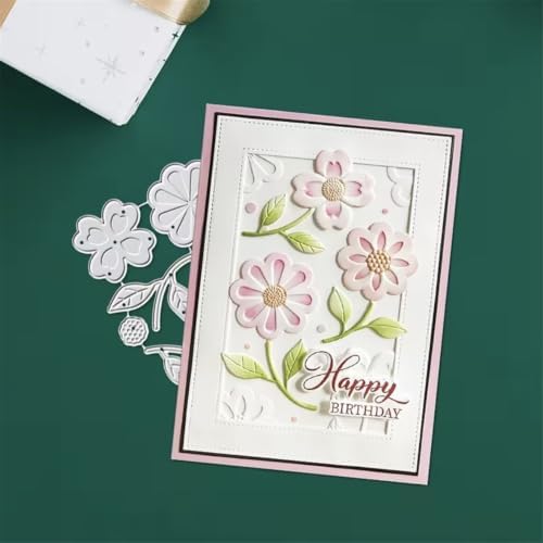 Scrapbooking Die-Cuts for Card Making, Christmas Metal Cutting Dies, Paper Craft Punch Template, Background Embossing Stencils, DIY Album Décor (3D Flower-10.5x7.5cm)