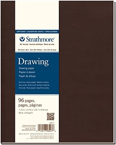 Strathmore 400 Series Softcover Drawing Journal, 80 lb. Paper, 7.75 X 9.75 inches, Cream, 96 Pages (482-7)
