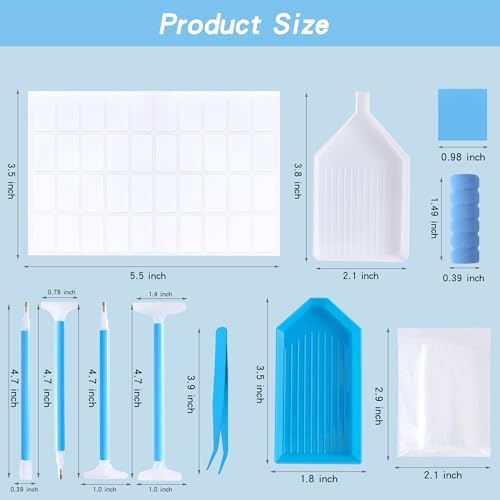 55PCS Diamond Art Accessories Tools Multiple Sizes Diamond Painting Kits