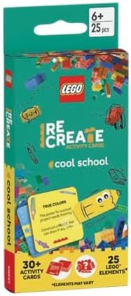 LEGO Recreate Activity Cards – Cool School | Learning Through Play Game with 30+ Activity Cards & 25 LEGO Elements | Ages 6+