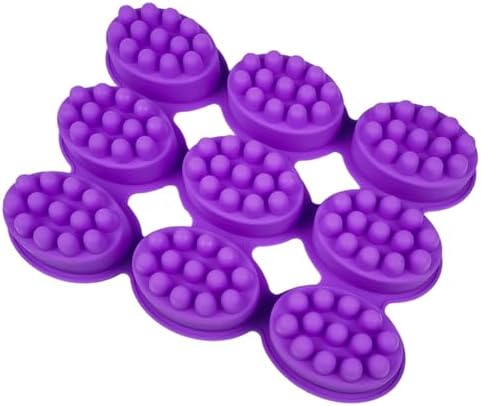 Massage Soap Molds, Nonstick & Free 9 Cavity Oval Silicone Massage Soap Making Molds for DIY Homemade Craft