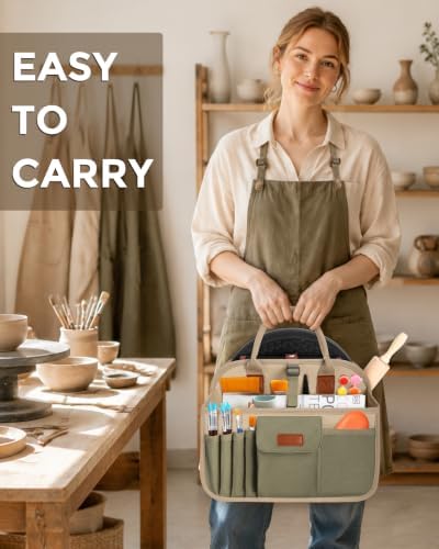 Pottery Tool Organizer Bag, Art Supply Studio Bag, Clay Tool Storage Caddy