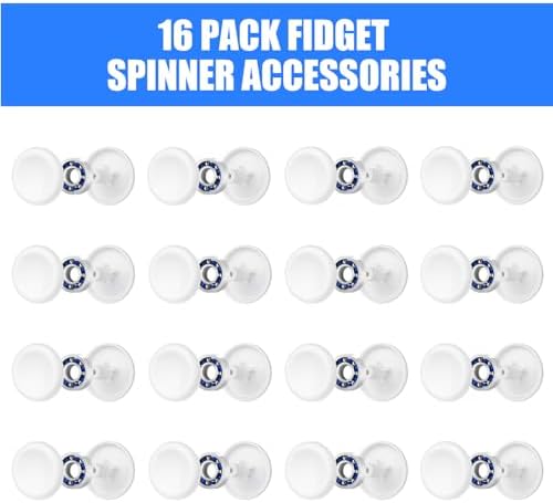 16 Pack Fidget Spinner Bearing and Cap Replacement Set, Chrome Steel Bearing Balls, High Speed 13mmx7mmx4mm Bearings Single Sealed Small Bearings for Fidget Spinner