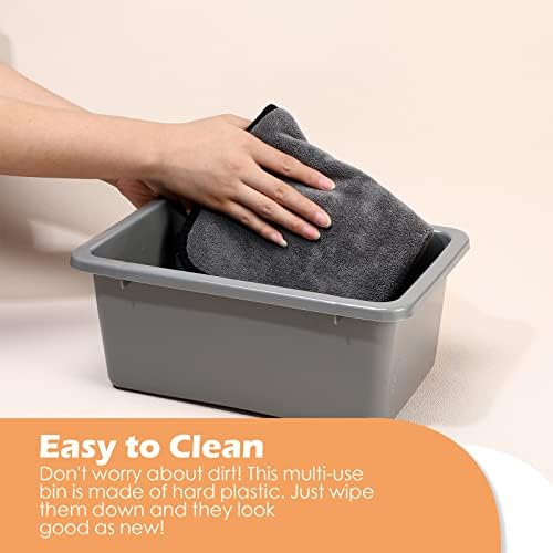 Tuanse 12 Pack Small Cubby Bins Plastic Storage Container for Toy,Gray
