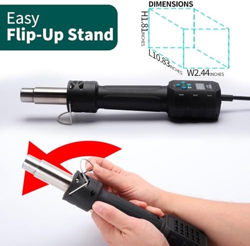 YIHUA 8858 IV Multi-Purpose Heat Gun for Crafting, Electronics Soldering, DIY, Shrink Tubing and Wrap, Torch Marker and Paste, Epoxy Resin with Temperature and Air Volume Control Function, 3 Nozzles