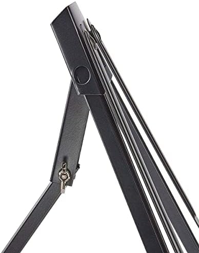 KINGART Adjustable Black Aluminum Table Top Display Easel with Extension Arm Wings -15" to 21" High - Portable Artist Tripod Folding Frame Stand - Holds Canvas, Paintings, Books, Photos, Signs