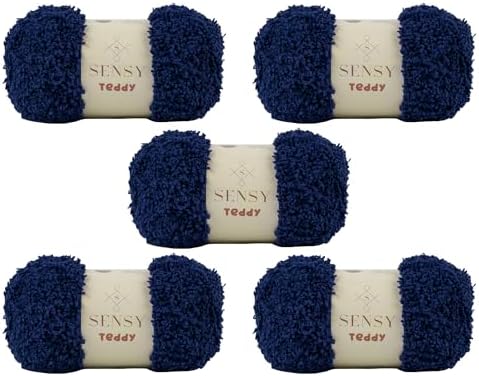 S Sensy Teddy - Micro Polyester Amigurumi Yarn 5 Skeins Navy Blue 109 Yards