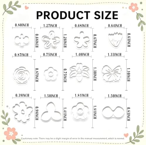 12Pcs Flower Polymer Clay Cutters, Floral Earring Making Molds