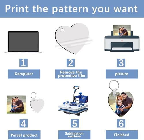 240Pcs Sublimation Keychain Blanks Double Sides 80 MDF Sublimation Keychains Blank with 160 Rings and Clips