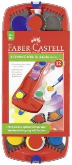 Faber-Castell Connector Watercolor Paint Set, 12 Colors, Washable Watercolors for Ages 6–8+