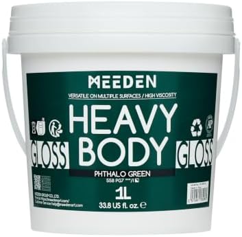 MEEDEN Phtalocyanine Green Acrylic Paint: 1L /33.8oz Heavy Body Paints