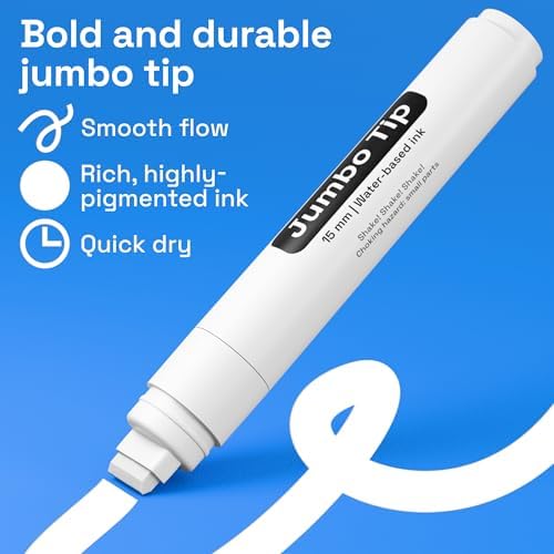 ARTISTRO White Paint Pens - Jumbo Tips - Set of 5