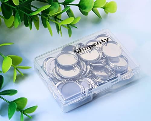 Shapenty Stainless Steel Round Bezel Blanks Pendant Trays for Earrings Bracelet Necklace Keychain DIY Craft Resin Glass Cabochon Jewelry Making Projects Christmas Gift Hanging Charms, 50PCS (16mm)